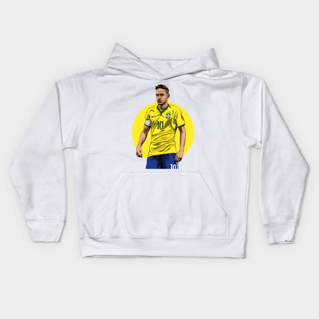 Neymar Jr Kids Hoodie by siddick49